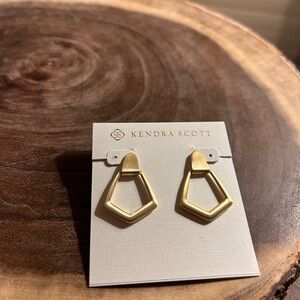 Kendra Scott Matte Gold Open Geometric Earrings